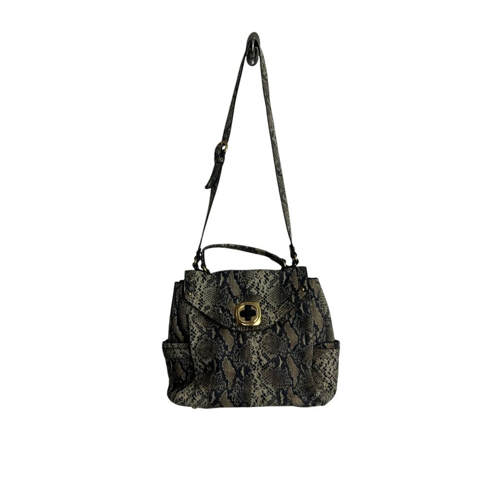 B Makowsky Leather Animal Snake Python Print Leat… - image 1